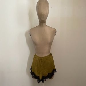 Chartreuse Silk Shorts